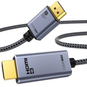 꼬임없는 DP1.4 to HDMI 2.0 메탈 케이블 5M