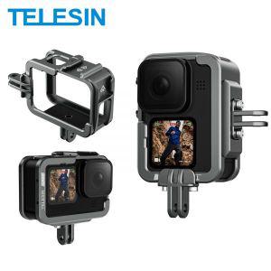 TELESIN 알루미늄 합금 프레임 케이스, GoPro 12 Hero 11 10 9 액션 카메라 브이로그 쉘 보호 케이지 하우