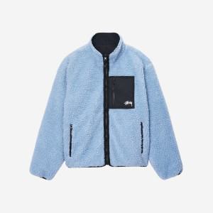 스투시 쉐르파 리버시블 자켓 라이트 데님 Stussy Sherpa Reversible Jacket Light Denim