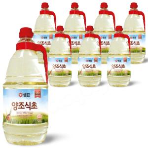 샘표 합성향없는 양조식초 1.8L 8개 1박스 알카리성 발효식초