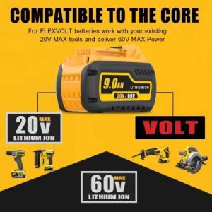 DCB209 이온 교체용 리튬 DCB606 배터리 60V 최대 Dewalt DCB205