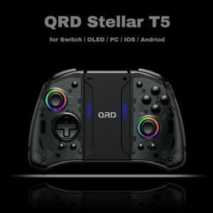 QRD 스텔라 T5 무선 조이패드, Nentindo Switch Lite Oled 홀 이펙트 8 가지 색상 LED 조명 프로그래밍 터