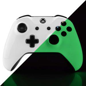 Xbox One S  X 컨트롤러 용 eXtremeRate Glow in The 검은색 전면 하우징 쉘 교체 키트 (모델 1708)