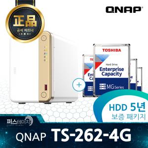 큐냅 TS-262-4G 40TB (20TBx2) 도시바 MG 5년보증 HDD