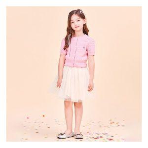 BEANPOLE KIDS 여아 면 케이블 5부 소매 크롭 카디건 라이트 핑크 BI425AG01Y 1066315