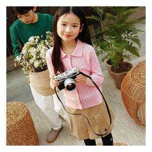 BEANPOLE KIDS Essential 여아 면 T칼라 케이블 카디건 라이트 핑크 BI415AGE2Y 1066320