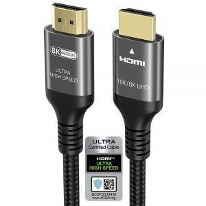 10k 8k 4k HDMI 2.1 케이블 4.5m1.5피트 인증된 48Gbps 1ms 초고속 120Hz 144Hz 60Hz 12비트 DTS:X 돌비 애