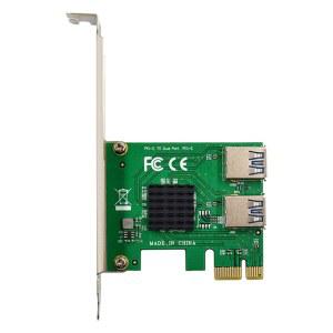 PCI-E ASM1182E 라이저 카드, Pcie 1 to 2 USB3.0 그래픽 어댑터 비트코인 채굴용