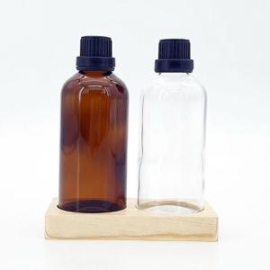 [RGKMQ725]B 드롭퍼 100ml 투명 유리 공병 검정캡 화장품