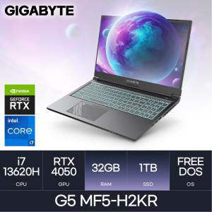 GIGABYTE 기가바이트 G5 MF5-H2KR i7-13620H/RTX4050 (D5-32GB/1TB) HMC