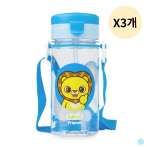 에디슨 흘림방지 에코젠 유아 빨대컵 사자 350ml X3