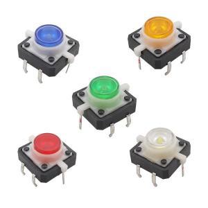 5Pcs 5 색 조명  스위치 12X12x7.3 mm 4PIN DIP 푸시 버튼 Led 빛  키 전원 촉각