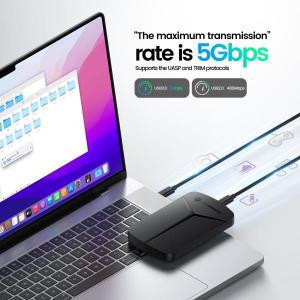 Yottamaster 외장 하드 드라이브 케이스, 2.5 인치 HDD 인클로저, SATA-USB 3.0 C타입, 6Gbps 속도 SSD 6TB