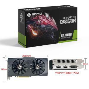 SOYO 그래픽 카드 Radeon RX580 8G GDDR5 메모리 비디오 게임 PCIE3.0 x 16 GPU 데스크탑 컴퓨터 구성 요소