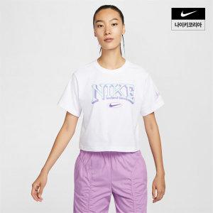 [매장정품] 나이키 NIKE NSW 여성 루즈 반팔 크롭 티셔츠 FZ2856-100