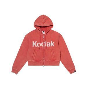 코닥어패럴 씨네코닥 세미크롭핏 워싱 후드 집업 우먼 RED K4322LFTH1RED (F/W)