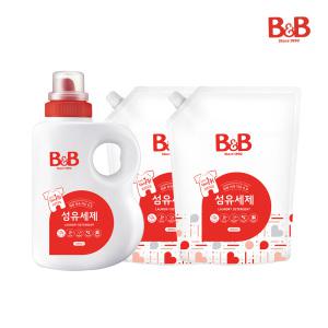 비앤비 아기 유아 섬유세제 용기형 1500ml 1개입+리필형X2개입