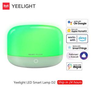 Yeelight LED 스마트 램프 D2 컬러 앰비언스 테이블 야간 조명 WiFi 앱 제어 밝기 조절 가능 홈키트 구글