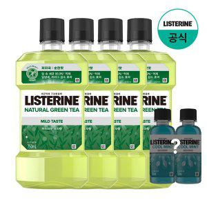 [리스테린][쿨민트250ml증정][리스테린] 내추럴 그린티 마일드 750ml x4