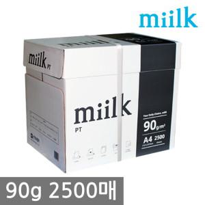 한국 밀크PT A4 복사용지(A4용지) 90g 2500매 1BOX