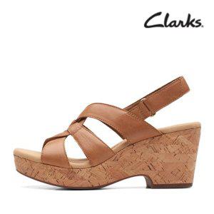 [제옥스](센텀시티점)[CLARKS]클락스 여성 New 22 컴포트 코르크 웨지 샌들 지젤 비치W9D47962M31CL 카멜