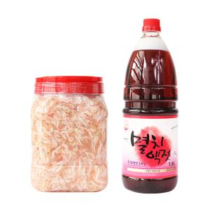 [롯데백화점]친환경팔도 HACCP 인증 김장세트 멸치액젓 1.8L+솔잎 새우추젓 2kg