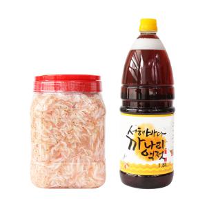 [롯데백화점]친환경팔도 HACCP 인증 김장세트 까나리액젓 1.8L+솔잎 새우추젓 2kg