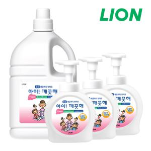 아이깨끗해 대용량 거품형 핸드워시 레몬향 4L+전용공용기 490ml x3개