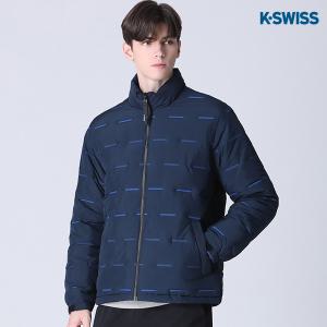 [케이스위스(K-SWISS)] 숏 스트라이프 패턴 경량 덕다운 패딩 점퍼