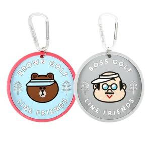 라인 프렌즈 네임택 2개 브라운 보스 / 골프 용품 선물 필드 스크린 스포츠 Friend LineFriends_MC