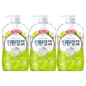 트리오 베이킹소다 담은 주방세제, 라임, 680ml, 3개