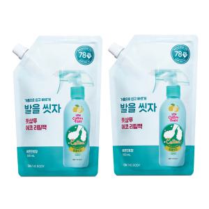 온더바디 발을씻자 코튼풋샴푸 리필 레몬향, 500ml, 2개