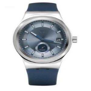 스와치 남녀공용 Sistem51 PETITE SECONDE BLUE 오토매틱 가죽시계 42mm SY23S403