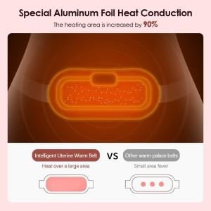 전기 기간 경련 마사지 진동 가열 벨트 생리 복통 통증 허리 위 복부 따뜻한 궁전 벨트