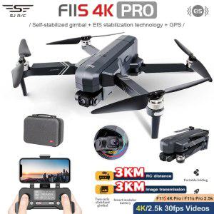 SJRC F11 F11S 4K 프로 드론, 카메라 포함, 3km 와이파이, GPS, EIS, 2 축 손떨림 방지 짐벌, FPV 브러시리