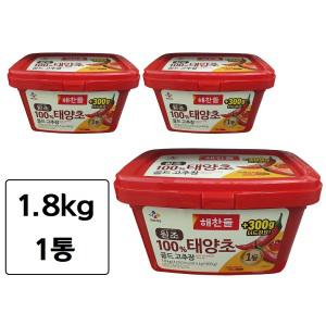 해찬들 원조 100% 태양초 골드 고추장 3단계 보통 매운맛 1.8kg x 1통