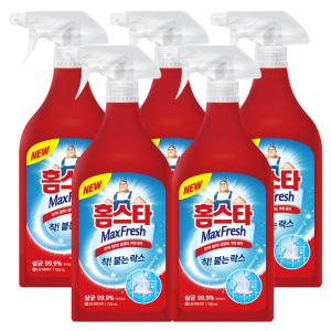 엘지생활건강 홈스타 맥스프레쉬 착붙는 락스 세정제 750ml 5개 / 욕실 물때 찌든때 곰팡이제거 세제