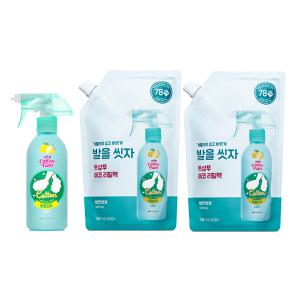 온더바디 발을씻자 코튼풋샴푸 385ml 레몬 + 리필 레몬 500ml 2개