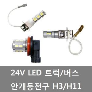 대성부품/24V LED 안개등전구/LED 안개등큐/LED H3큐/H3/24V/화물차/대형트럭/버스/LED/9발/슈퍼/H11/3W