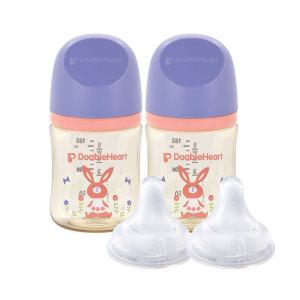 더블하트 디어프렌즈 트윈팩+젖꼭지(2입)/160ml/240ml