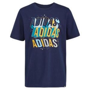 Adidas Short Sleeve Logo Stack Tee Collegiate Navy