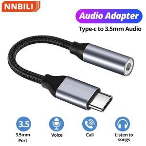 aux케이블 나일론 브레이드 USB 타입 C-3.5mm Aux 어댑터, 타입-C 3 5 잭, 오디오 케이블, 이어폰 변환기,