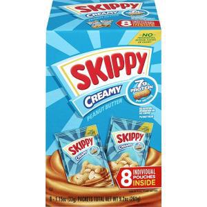 SKIPPY 크리미 땅콩 버터 개별 스퀴즈 팩, 32.6g(1.15온스) (파우치 8개)