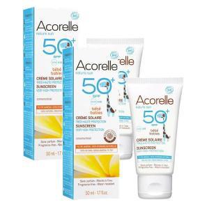 Acorelle Nature Sun 아코렐 베이비 선크림 SPF 50 50ml 2팩