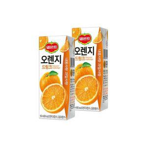 롯데 델몬트 오렌지 드링크 190ml 32팩/오렌지주스/오렌지음료/오렌지음료수/팩음료/단체음료/델몬트주스/