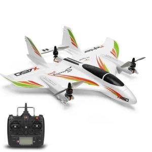 WLtoys X450 브러시리스 Vtol 비행기 글라이더 고정익 항공기 24G 6CH 3D 6G RC 헬리콥터 수직 항공 리모컨