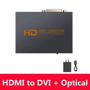 dvi케이블 Pow가 있는 HDMI to DVI 컨버터 광학 토스링크 SPDIF 3.5mm 스테레오 오디오 금속 하우징 추출기