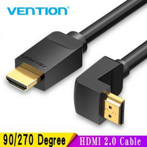 hdmi케이블 Vention HDMI 2.0 케이블 90/270 도 각도 어댑터 애플 TV PS4 스플리터 비디오 오디오 90 4K