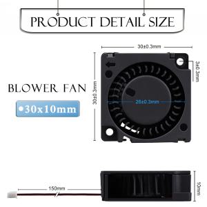 Gdstime-DC 5V 12V 24V 30x30x10mm 슬리브 듀얼 볼 2 개 1 인치 소형 미니 송풍기 냉각 팬 30mm x 10mm 3cm