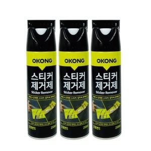 오공 스티커제거제(스프레이 250ml) 9201-3개 스티커제거 얼룩제거 스티커크리너 얼룩 리무버